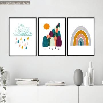 Colorful autumn, Poster, 3 panels
