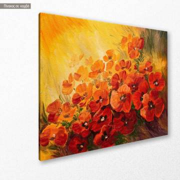 Πίνακας σε καμβά Παπαρούνες, Abstract illustration of poppies 2