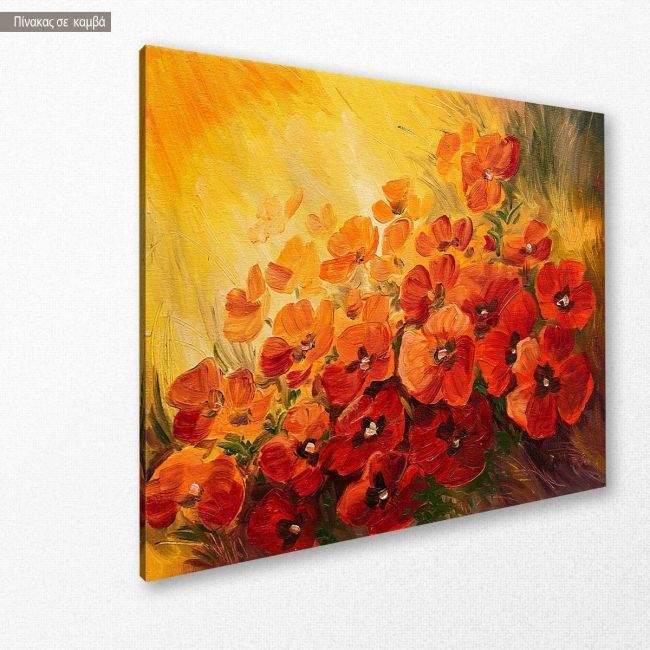 Πίνακας σε καμβά Παπαρούνες, Abstract illustration of poppies, κοντινό