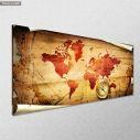 Canvas print Old map with compass, panoramic
