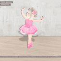 Wooden figure printed Cute little ballerina