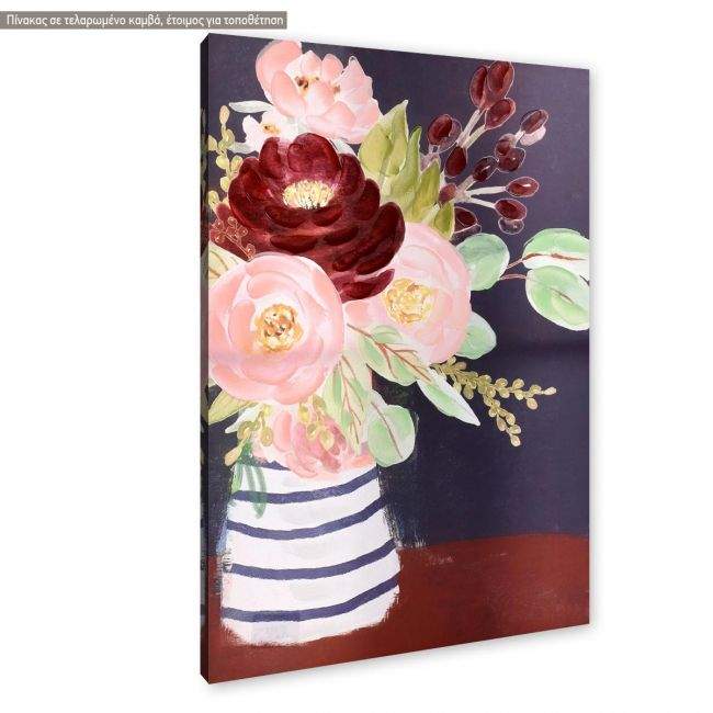 Canvas print, Vase with a bouquet of colorful flowers