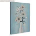 Canvas print, Vase with flowers turquoisehue