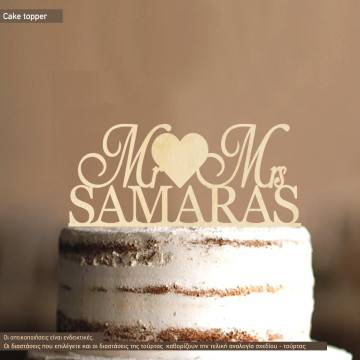 Wooden Mr & Mrs with your surname 2