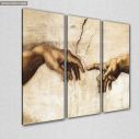 Canvas print The creation of Adam, Michelangelo,3 panels
