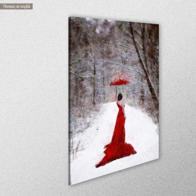 Πίνακας σε καμβά Red lady, κοντινό