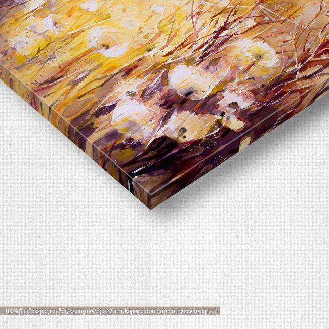 Canvas printDandelion seeds in meadow