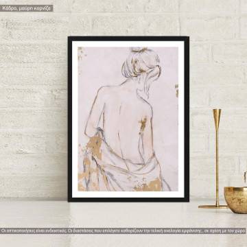 Female body dark texture details I, poster