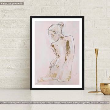 Female body dark texture details, poster