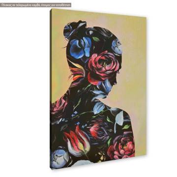 Πίνακας σε καμβά Floral female figure Καμβάς τελαρωμένος Όψη 1 2
