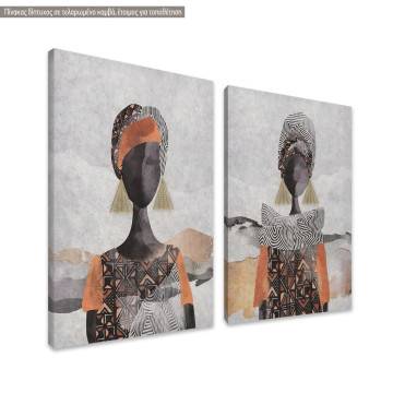 Πίνακας σε καμβά Geometric female figure, δίπτυχος 2