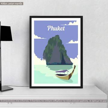 Travel destination Phuket, κάδρο, μαύρη κορνίζα