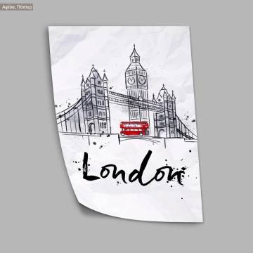 London splash, κάδρο, μαύρη κορνίζα 2