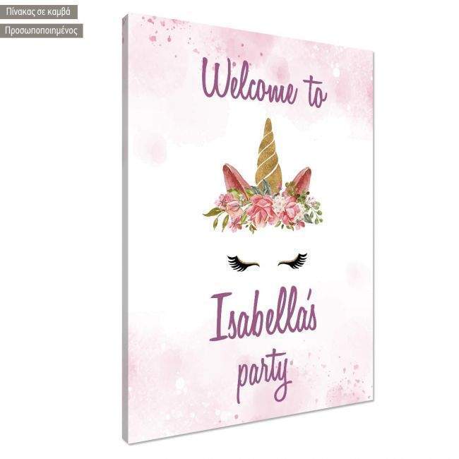 Canvas print birthday party, Unicorn