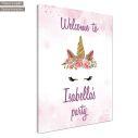 Canvas print birthday party, Unicorn