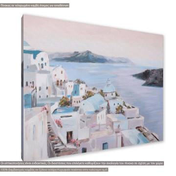 Πίνακας σε καμβά A Greek island scenery Καμβάς τελαρωμένος Όψη 1 2