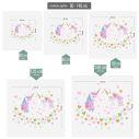 Wall stickers unicorns, stars, hearts