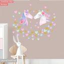 Wall stickers unicorns, stars, hearts
