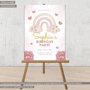 Canvas print birthday party, Unicorn