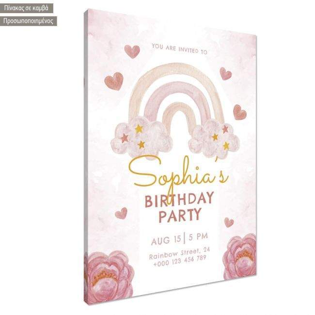 Canvas print birthday party, Unicorn