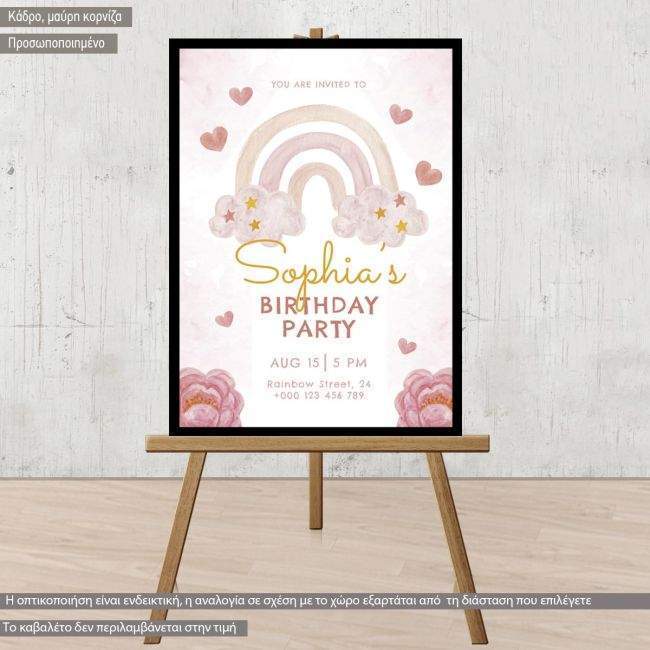 Canvas print birthday party, Unicorn