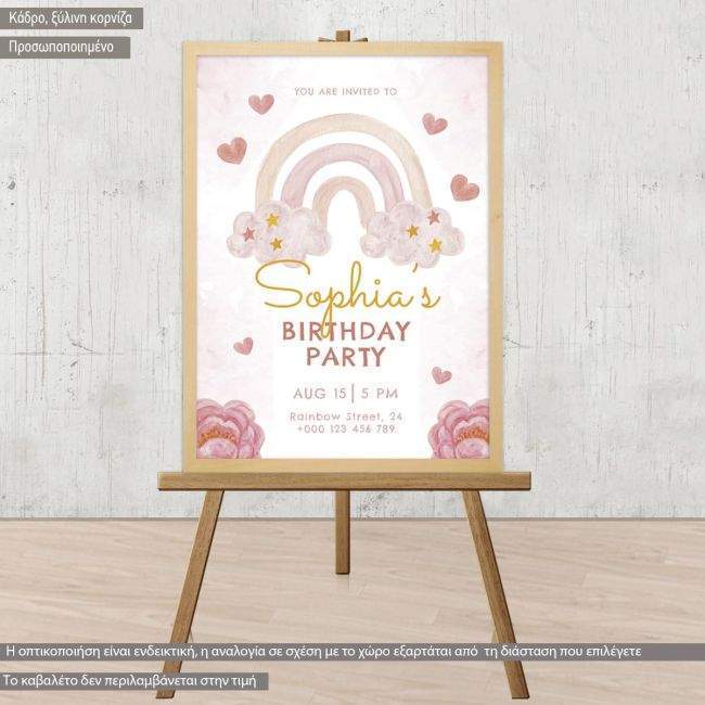 Canvas print birthday party, Unicorn