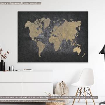 Πίνακας σε καμβά Grunge world map