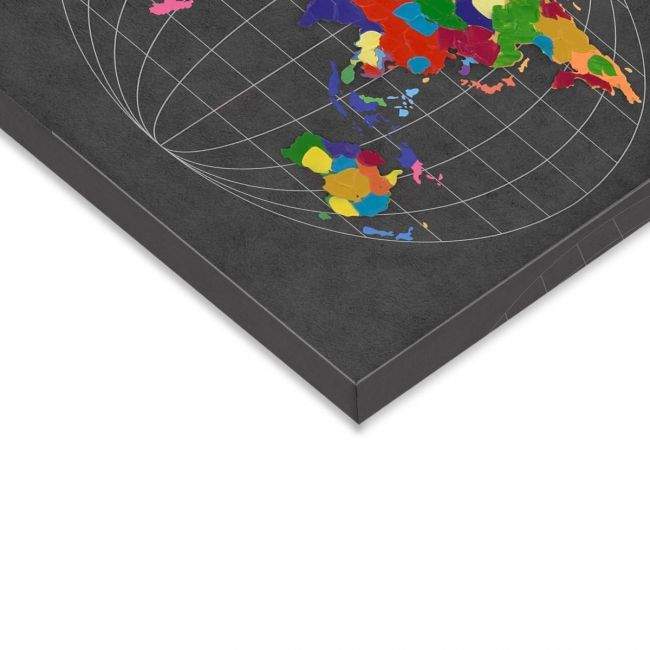 Πίνακας σε καμβά A world map with paint strokes, λεπτομέρεια