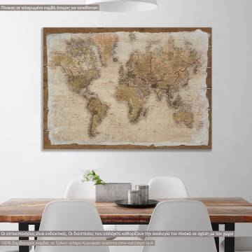 Canvas print Old map on boards