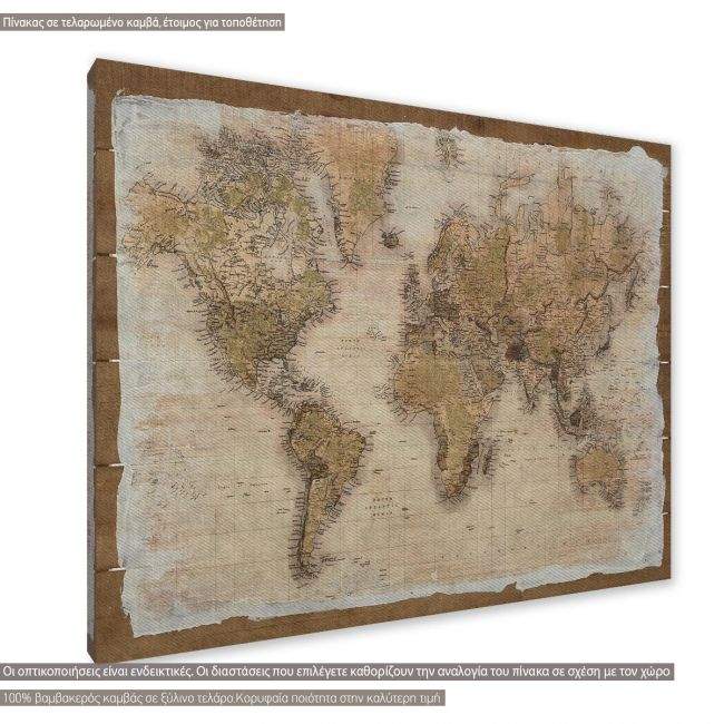 Canvas print Old map on boards