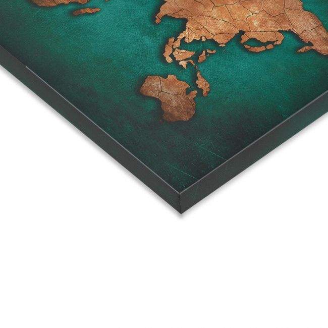 Canvas print World map on green background