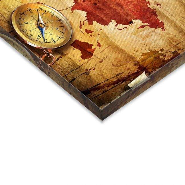 Πίνακας σε καμβά Old map with compass , λεπτομέρεια