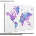 Canvas print Purple blue world map