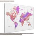 Canvas print Purple red world map