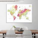 Canvas print Red green world map