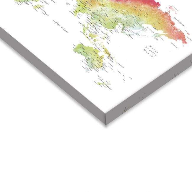 Canvas print Red green world map