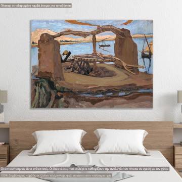 Canvas print Well windlass, Maleas K