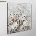 Πίνακας σε καμβά Grey white flowers, κοντινό