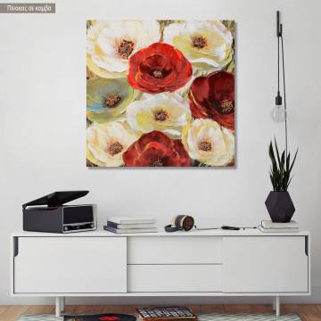Canvas print Red, yellow poppies