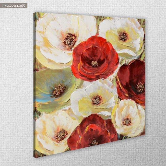Canvas print Red, yellow poppies