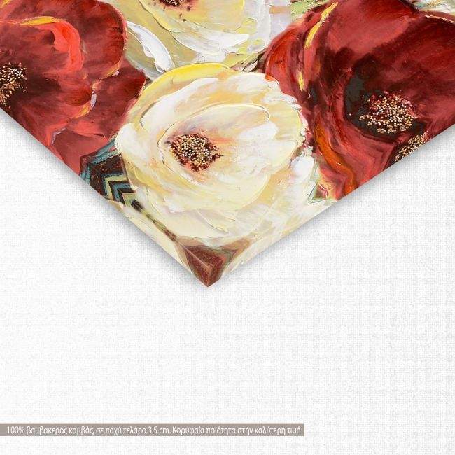 Πίνακας σε καμβά Red, yellow poppies, λεπτομέρεια