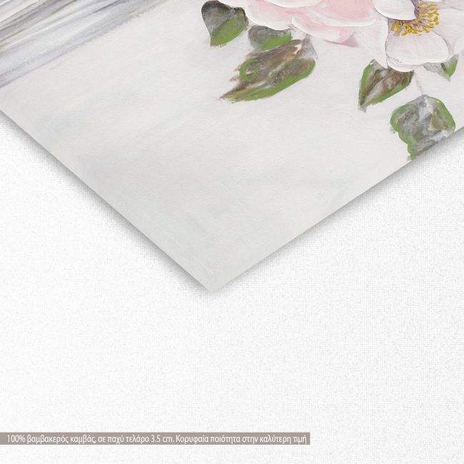 Πίνακας σε καμβά Pink roses in vase I, λεπτομέρεια