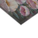 Canvas print, Pink flowers, green leaves