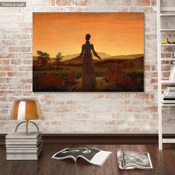 Πίνακας ζωγραφικήςWoman before the rising sun , Caspar D. F, αντίγραφο σε καμβά