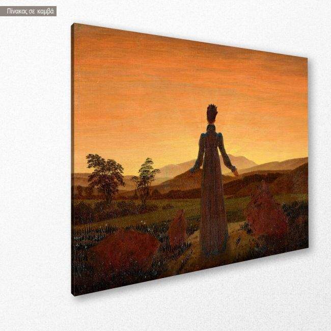 Canvas printWoman before the rising sun , Caspar D. F