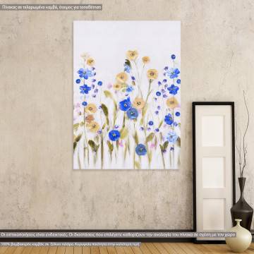 Canvas print, Blue and yellow flowers