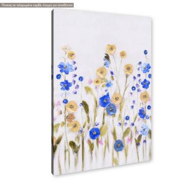 Canvas print Blue and yellow flowers Framed canvas View 1 2