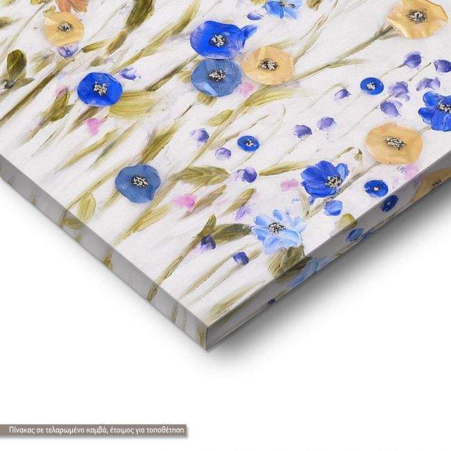 Canvas print, Blue and yellow flowers