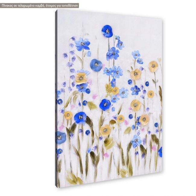 Canvas print, Blue and yellow flowers I