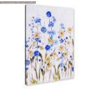 Πίνακας σε καμβά Blue and yellow flowers I, κοντινό. Διαθέσιμο και σε κάδρο μαύρη κορνίζα, λευκή κορνίζα, ξύλινη κορνίζα, αφίσα, πόστερ